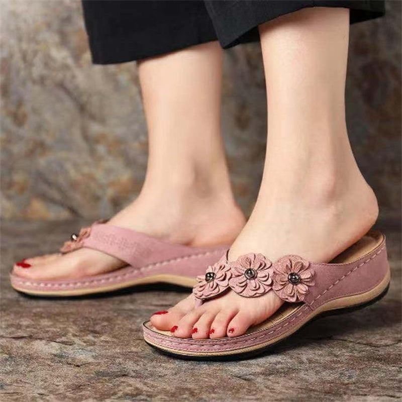 Women's Lightweight Flowers Clip Toe Sandals