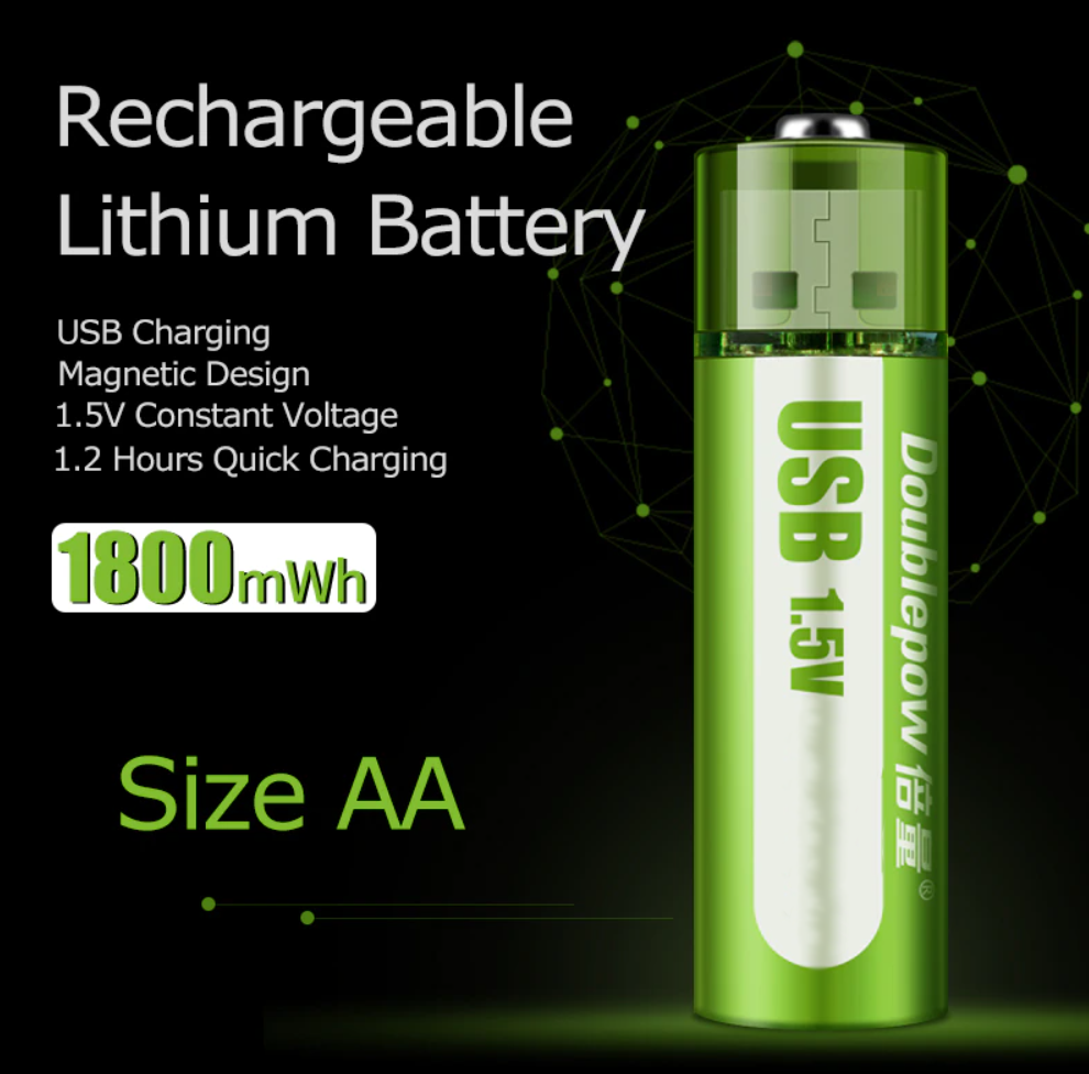 FastPower™ USB genopladelige AA-batterier【1 USB-batteri = 500 engangsbatterier】