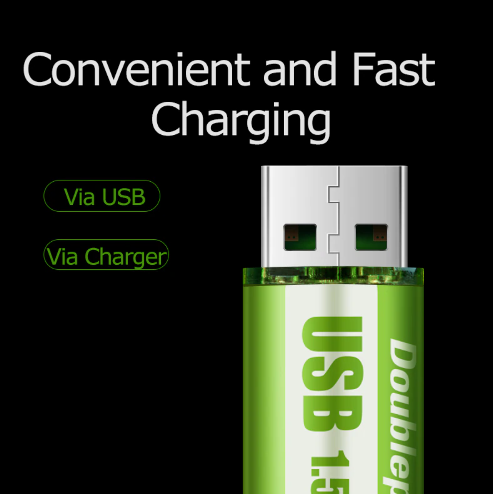 FastPower™ USB genopladelige AA-batterier【1 USB-batteri = 500 engangsbatterier】