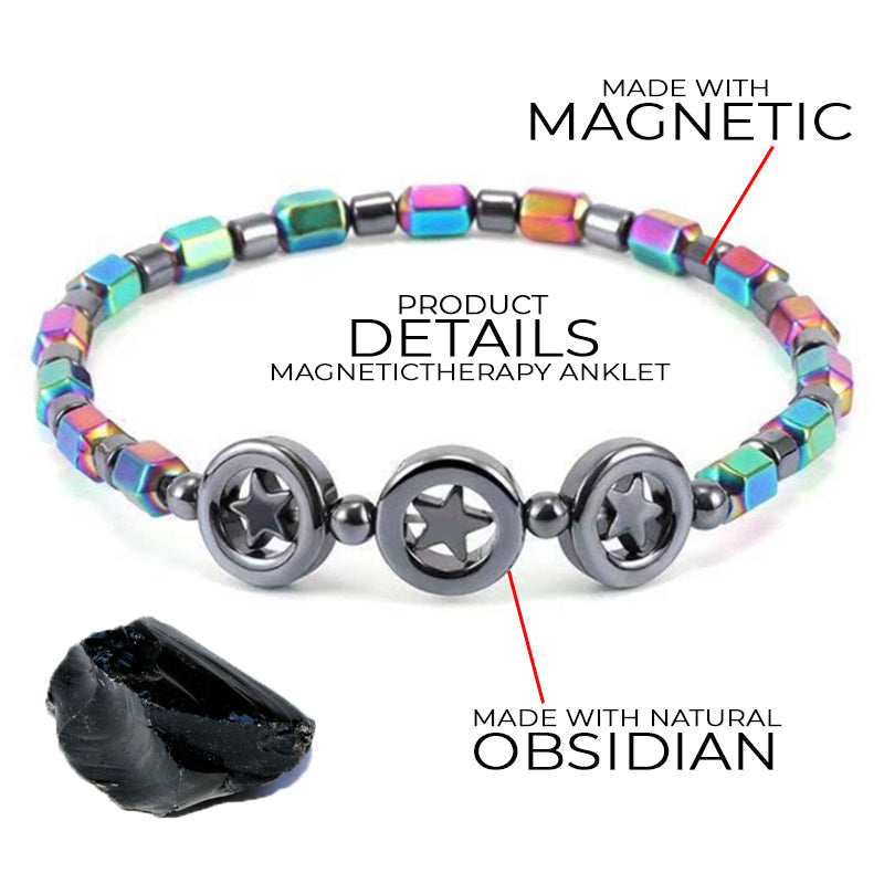 Reduce Swell Obsidian Magnetic Therapy Anklet