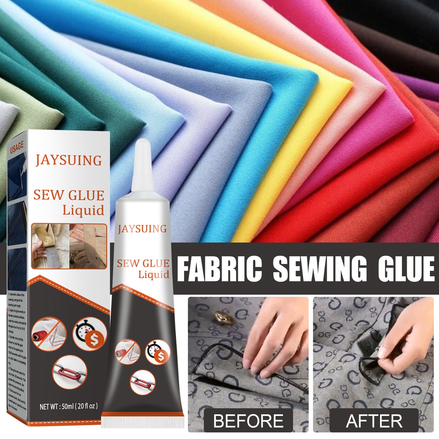 Cloth Repair Sew Glue